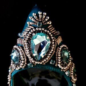 Emerald Jeweled Stiletto Heels